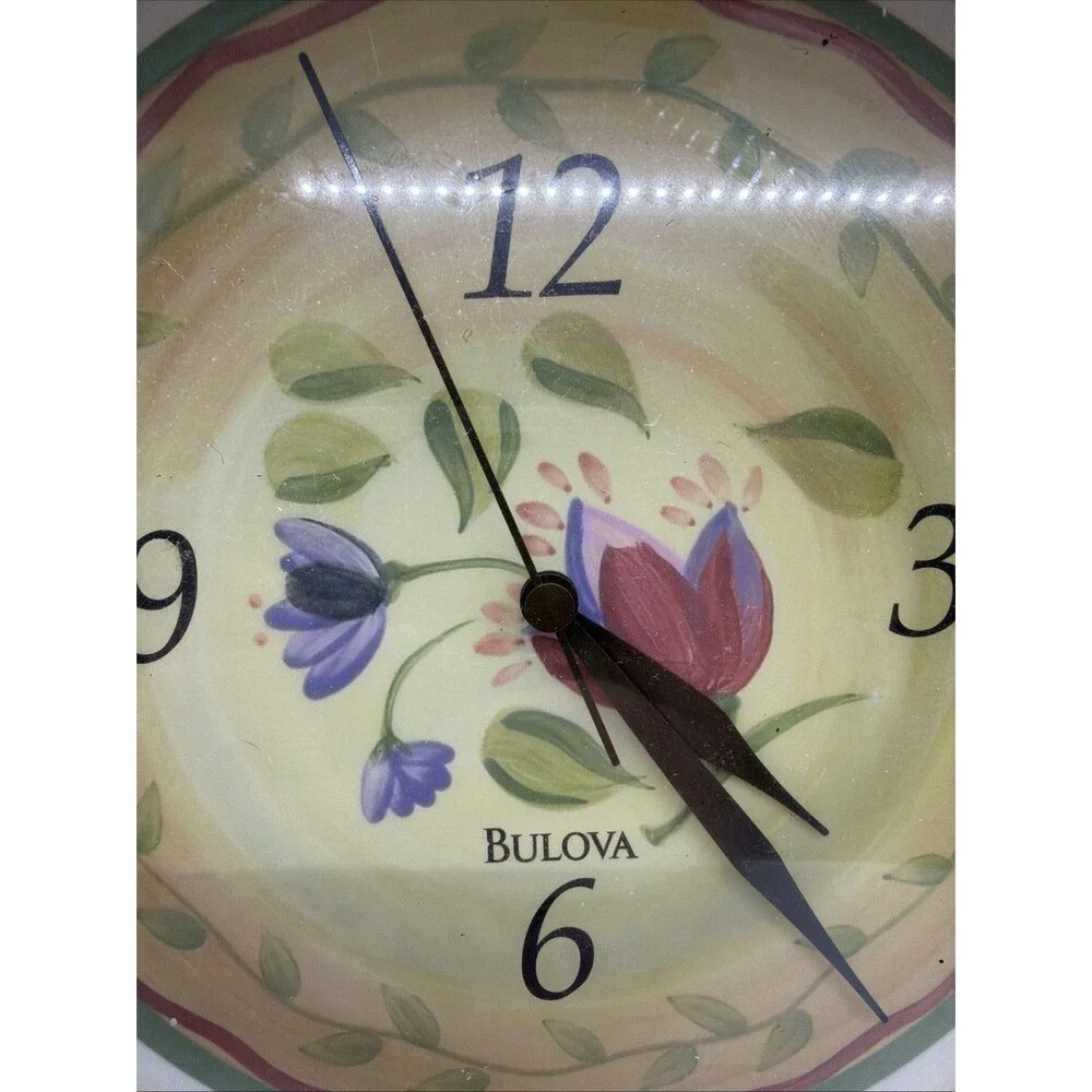 Bulova Wall Hanging Clock, Vintage, Pfaltzgraff Patterned
